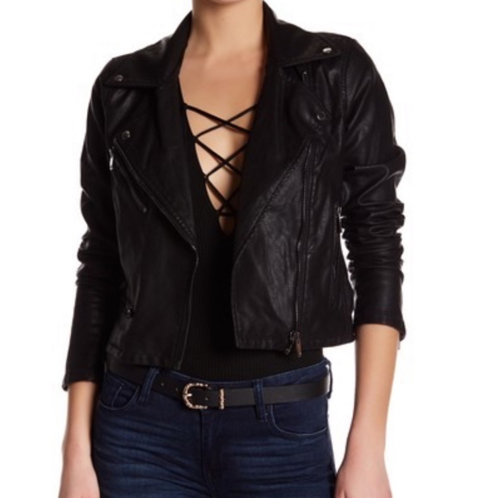 BLANKNYC Faux Leather Moto Jacket